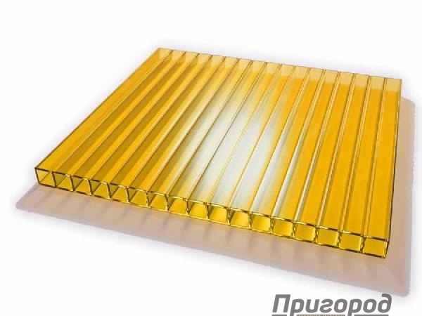 Поликарбонат сотовый h2,1м  4мм желтый
