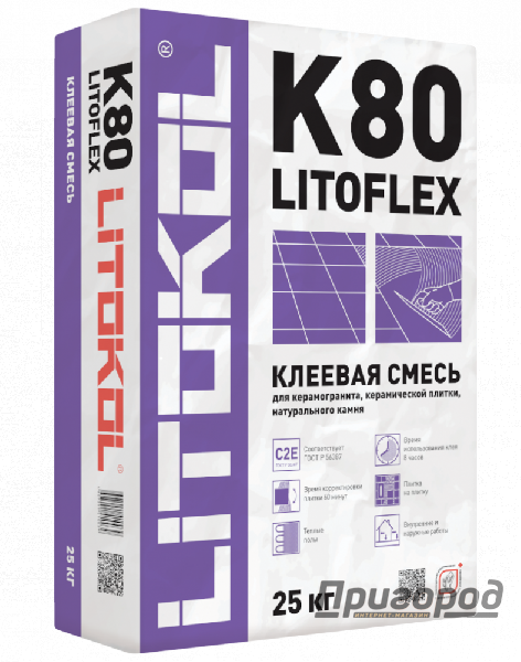 Клеевая смесь Литокол LITOFLEX К80 25 кг.